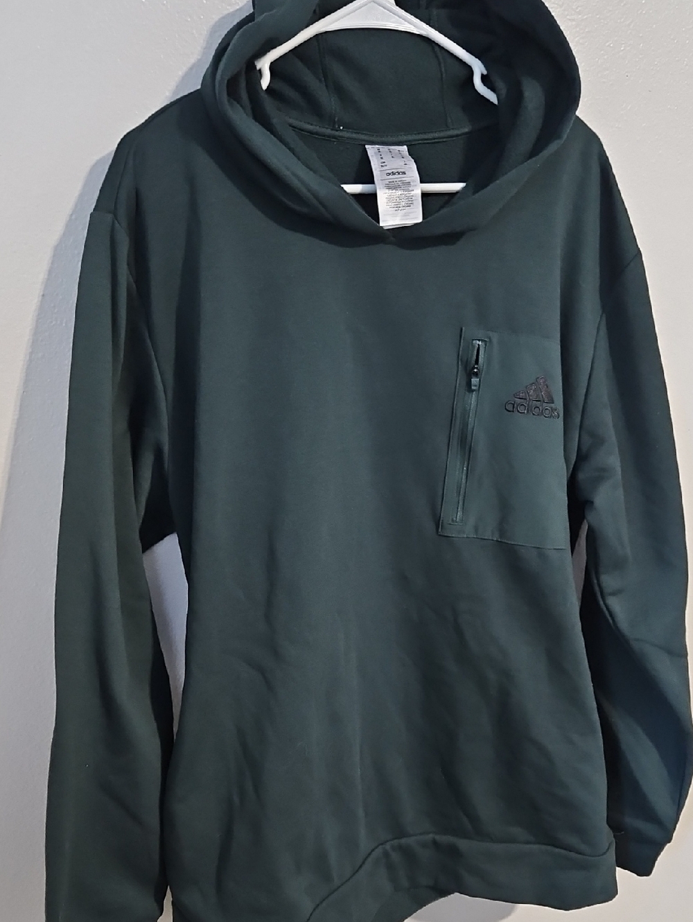 Adidas Forest Green Hoodie with Chest Zip Pocket
